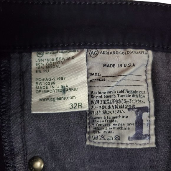 AG The Absolute Legging Coated 32R (Meas 32x29.5 9" Mid Rise) Metallic Jeans A19 - Picture 8 of 11